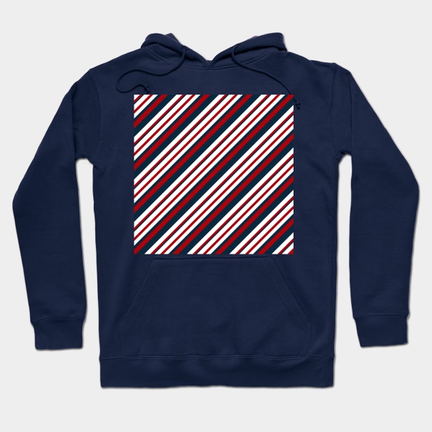 Red and Navy Blue Nautical Stripes Hoodie by Peter the T-Shirt Dude